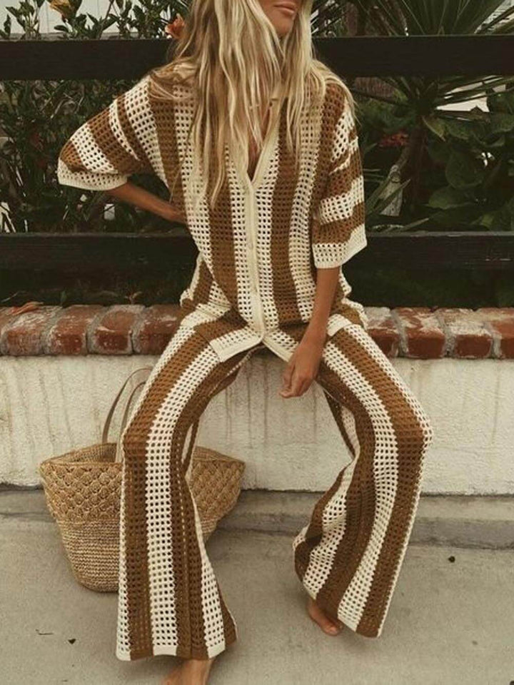 Fashion Loose V-Neck Set