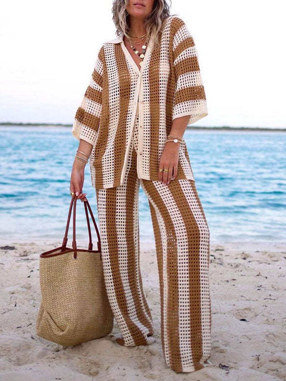 Fashion Loose V-Neck Set