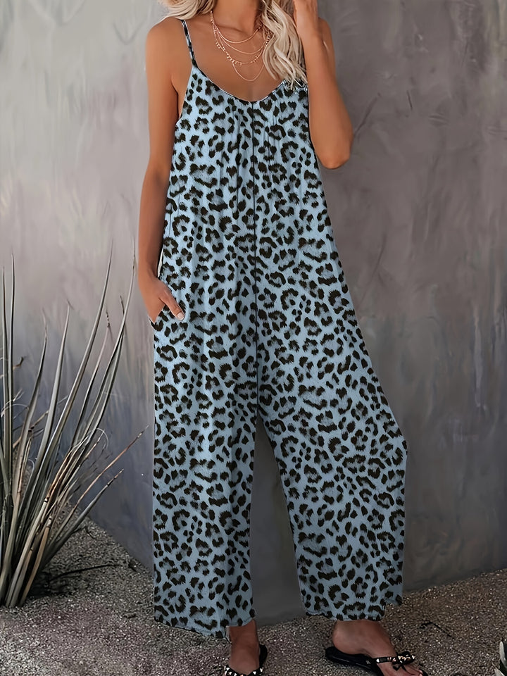 Leopard Print Cami Jumpsuit