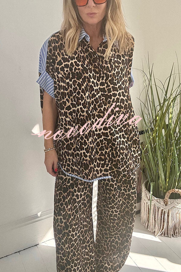 Comfortable Leopard Stripes Set