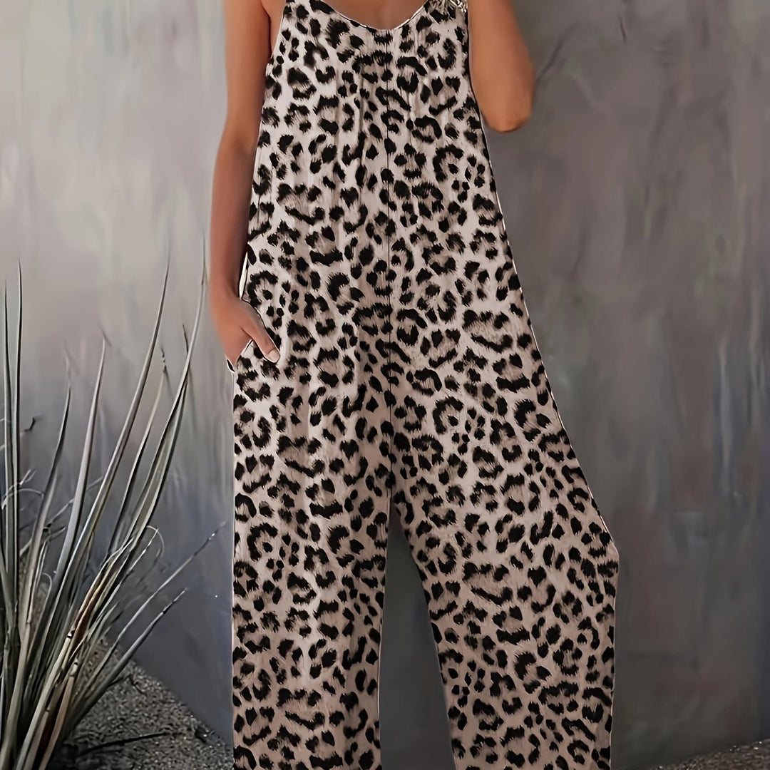 Leopard Print Cami Jumpsuit