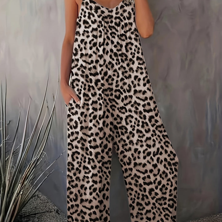 Leopard Print Cami Jumpsuit