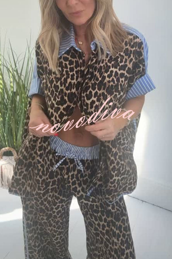 Comfortable Leopard Stripes Set