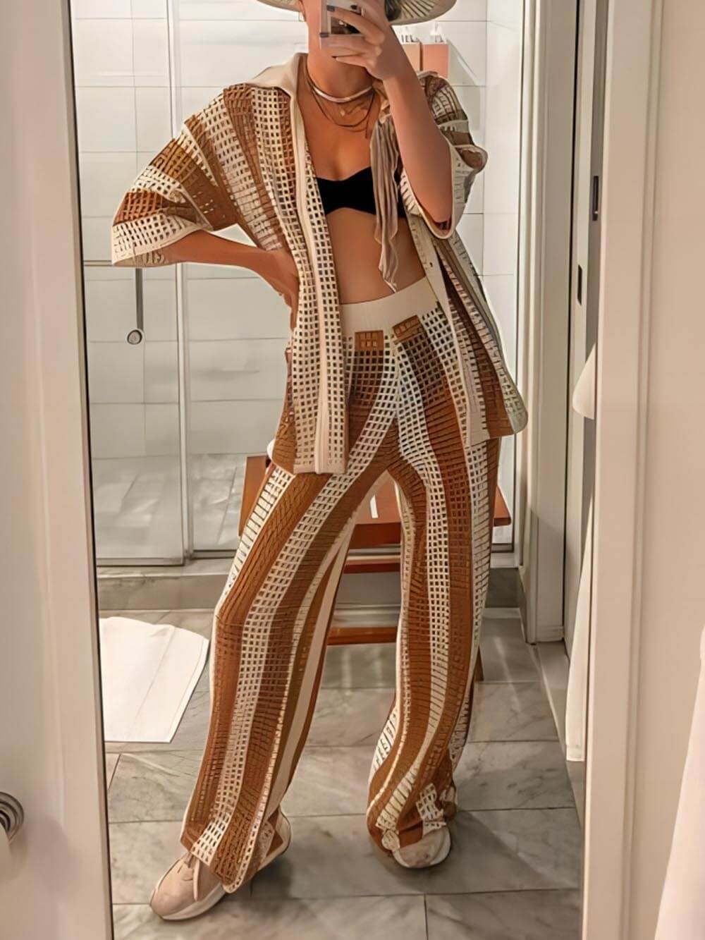 Fashion Loose V-Neck Set