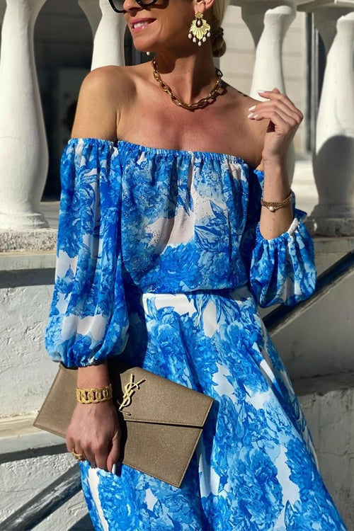 Lumina Off Shoulder Flowy Maxi Dress