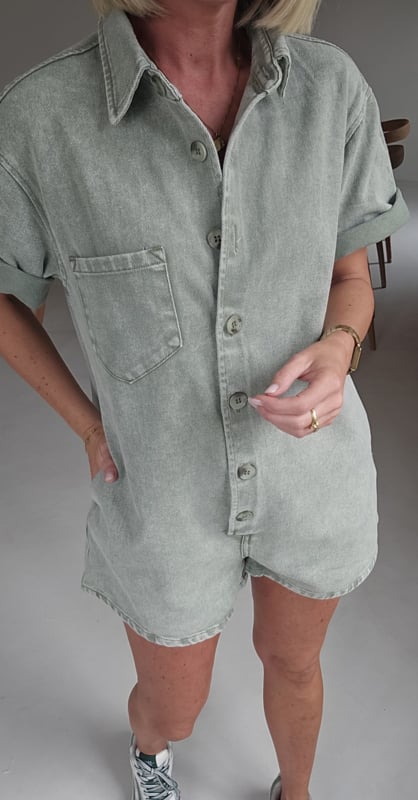 Mini Dreamer Denim Cuffed Romper