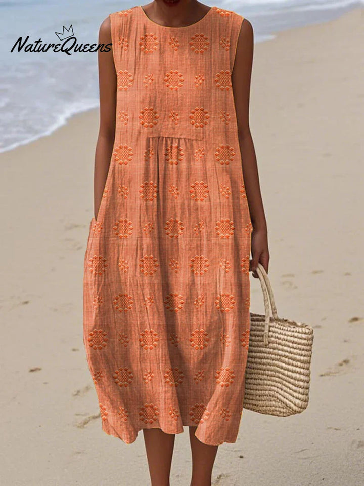 Élodie | Sleeveless Embroidered Dress