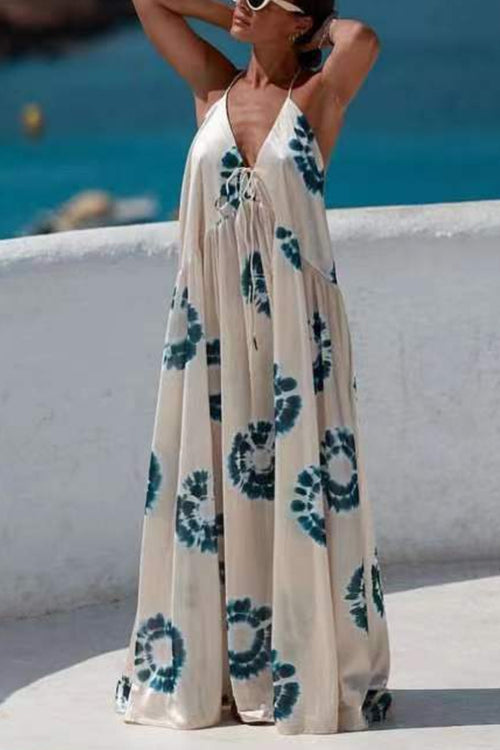 Lumina Halter V Neck Vacation Dress