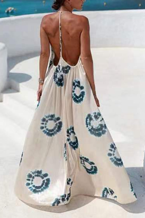 Lumina Halter V Neck Vacation Dress