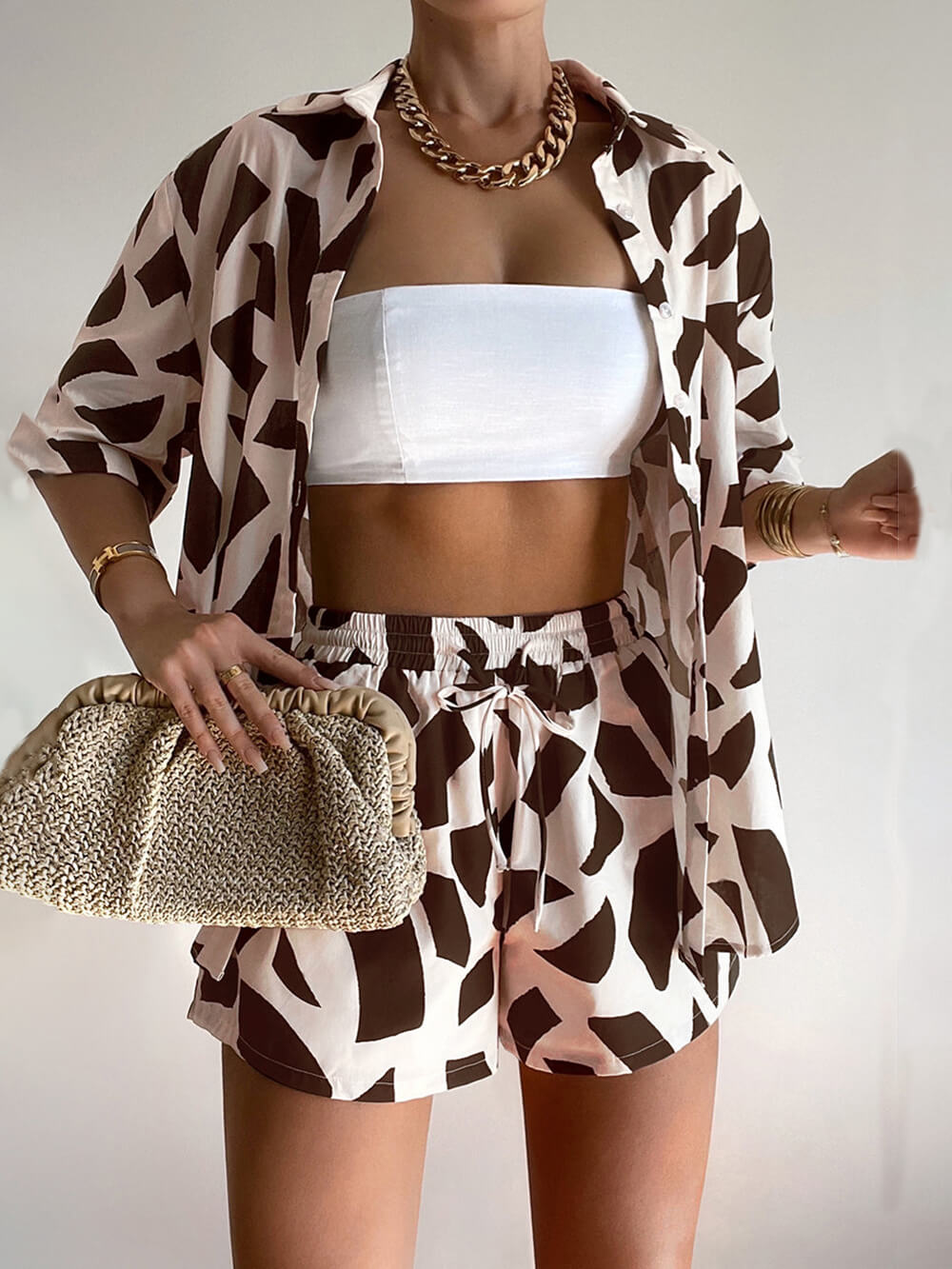 Zebra | Unique Loose Shirt-Short Set