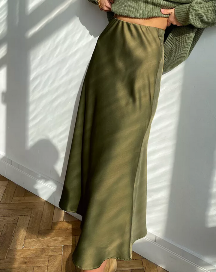 Satin Midi Skirt