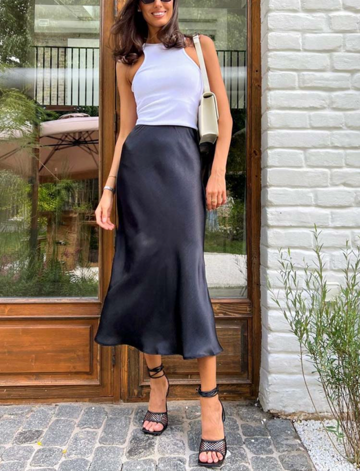 Satin Midi Skirt