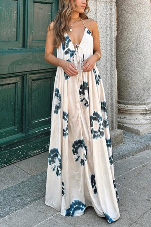 Lumina Halter V Neck Vacation Dress