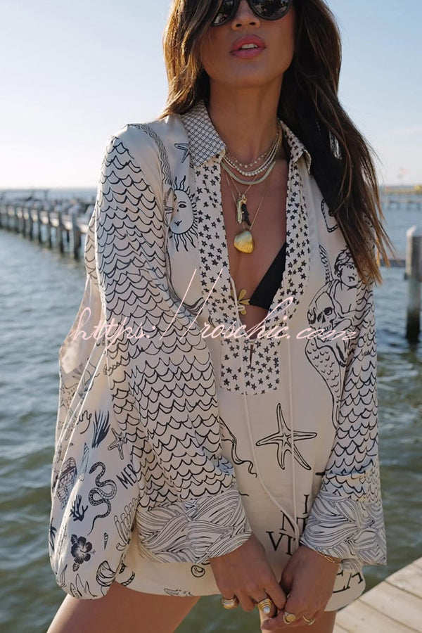 Live By Water Satin Two-Piece Set