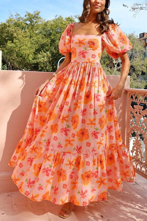 Lumina Floral Ruffle Maxi Dress