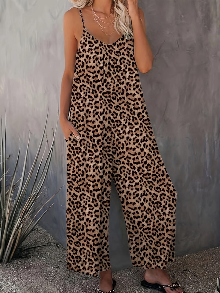 Leopard Print Cami Jumpsuit