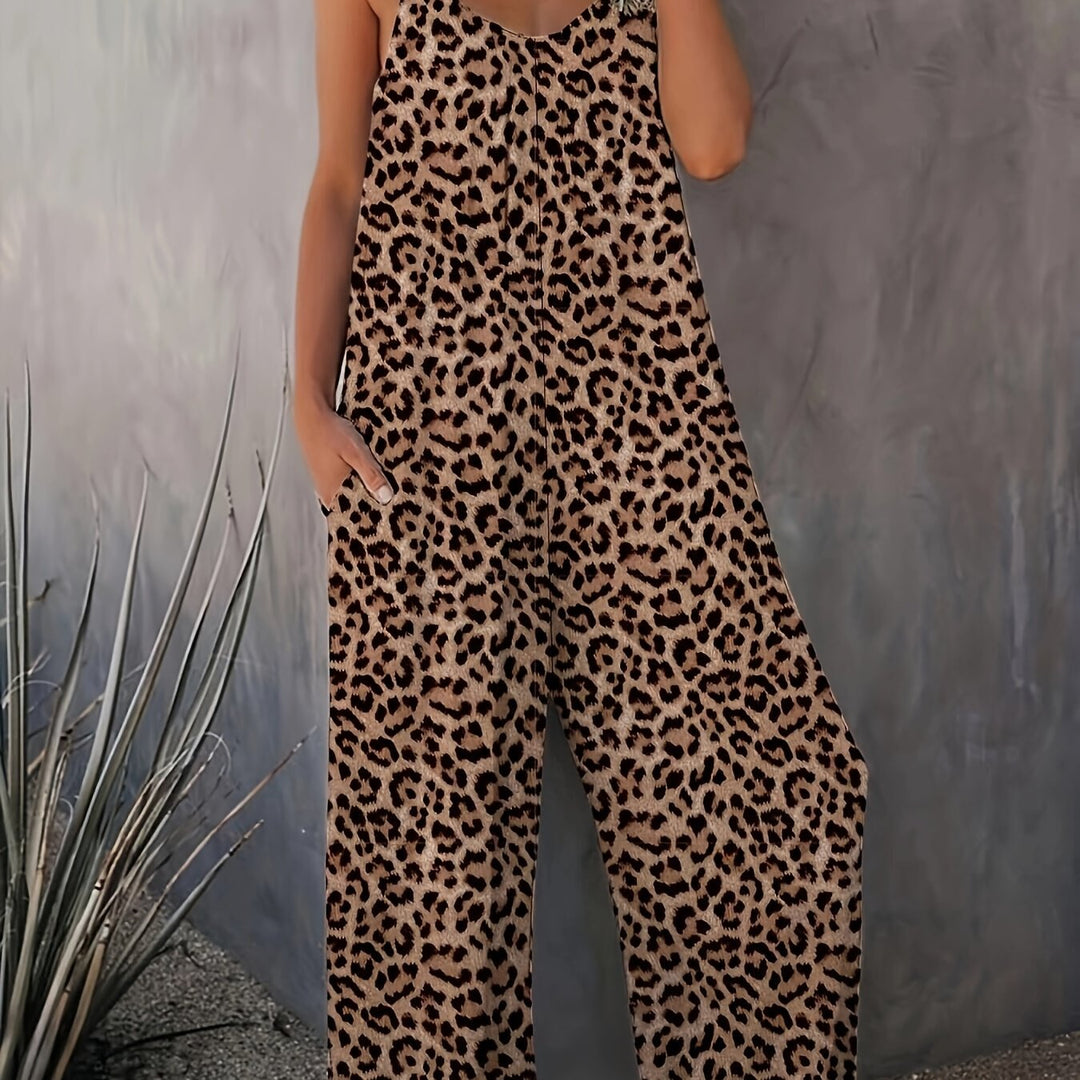 Leopard Print Cami Jumpsuit