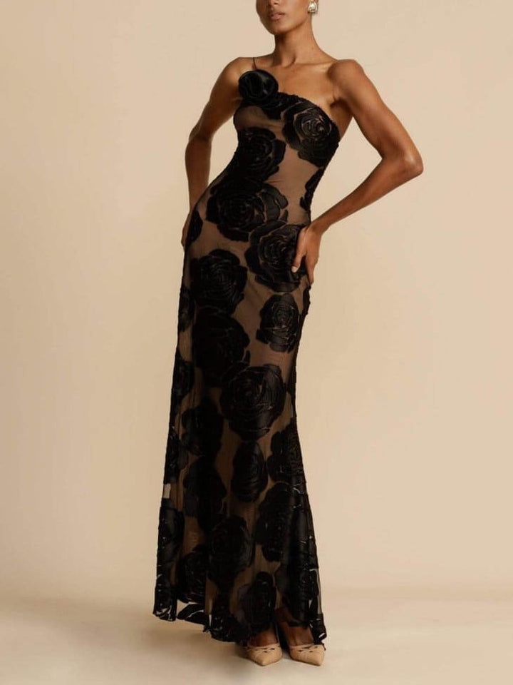 Rose Flower Maxi Dress