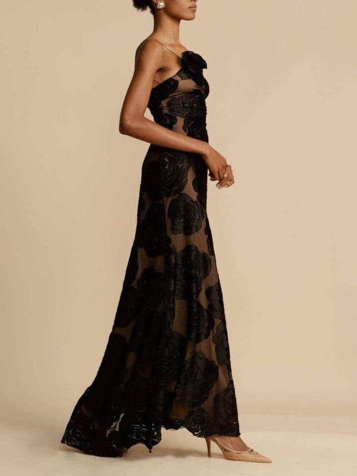 Rose Flower Maxi Dress