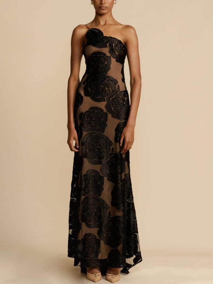 Rose Flower Maxi Dress