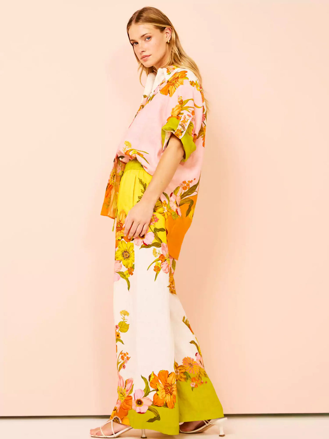 Unique Print Wide Leg Pants Set