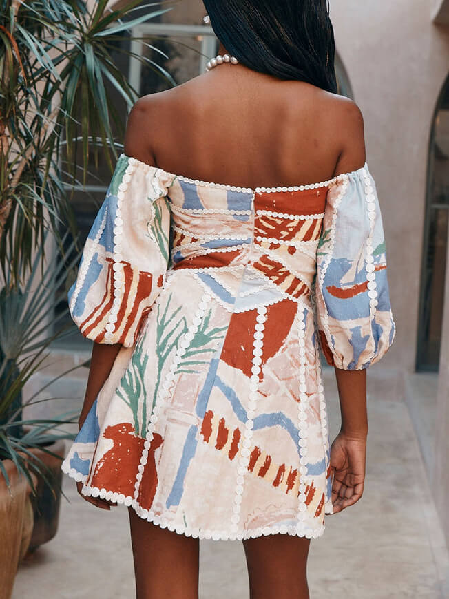 Modern Mini Dress with Floral Print