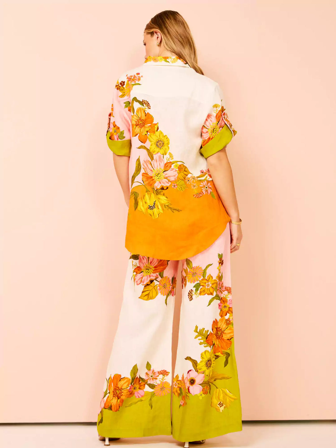 Unique Print Wide Leg Pants Set
