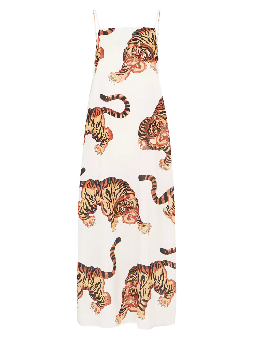 Shoulder Strap Square Neck Dress - Tiger