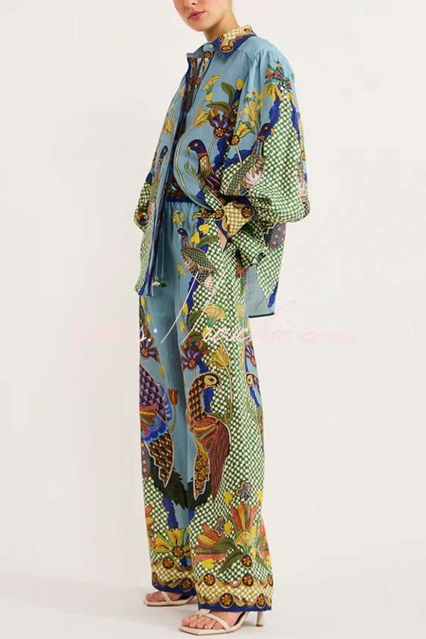 Heaven Bird Wide Leg Pants