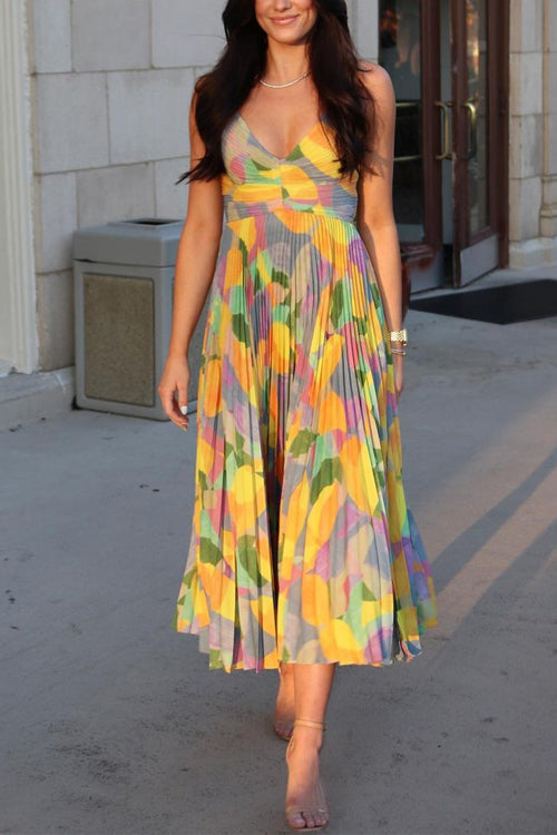 Lumina Pleated Midi Cami Dress