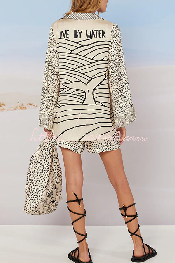 Live By Water Satin Two-Piece Set