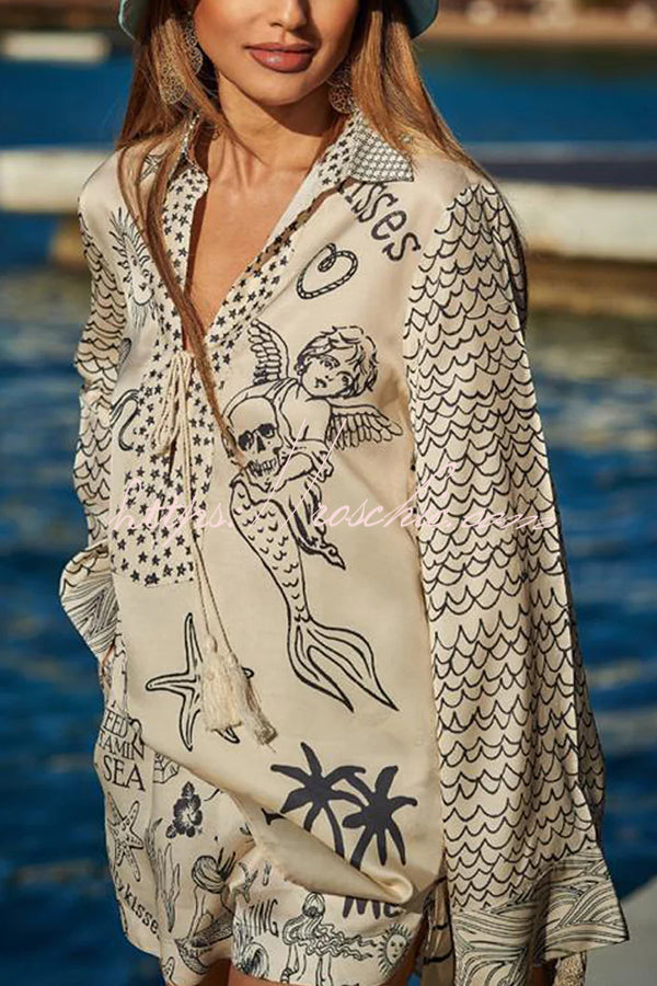 Live By Water Satin Two-Piece Set