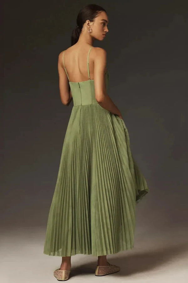 Olivia™ - Pleated Tulle Dress with Asymmetric Draping
