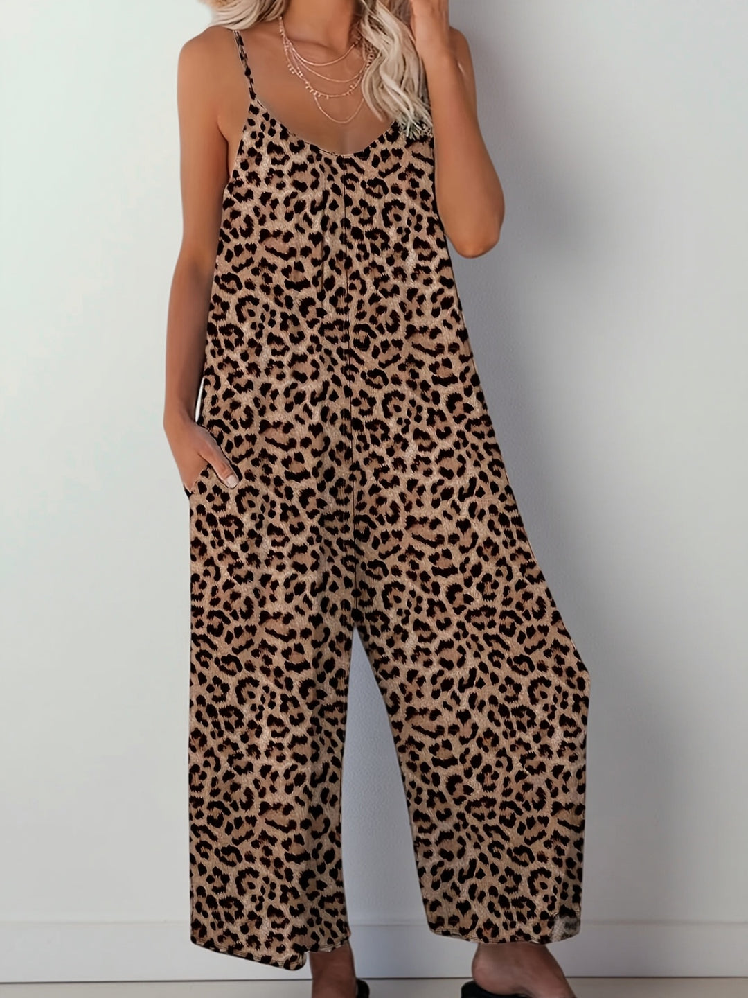 Leopard Print Cami Jumpsuit