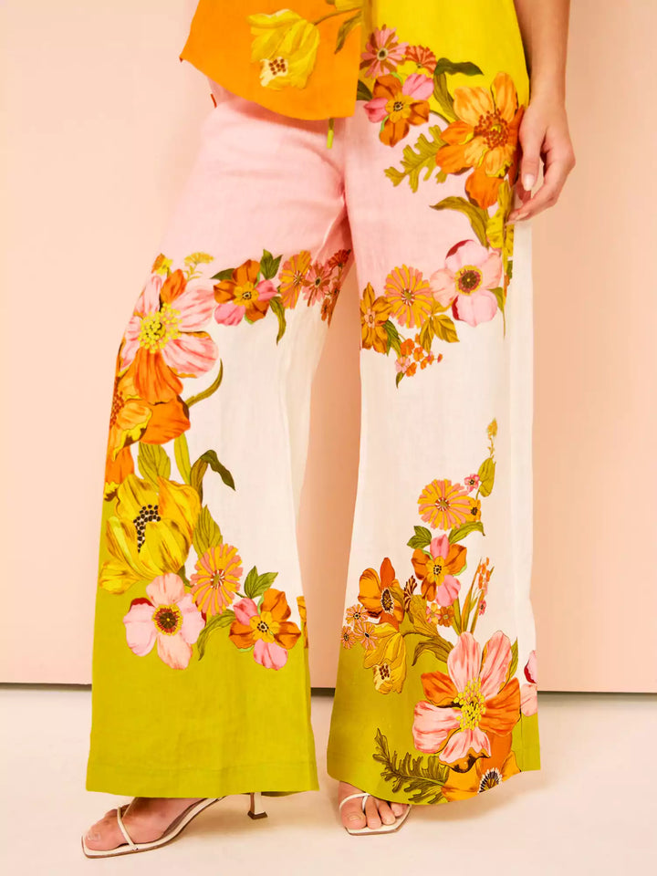 Unique Print Wide Leg Pants Set