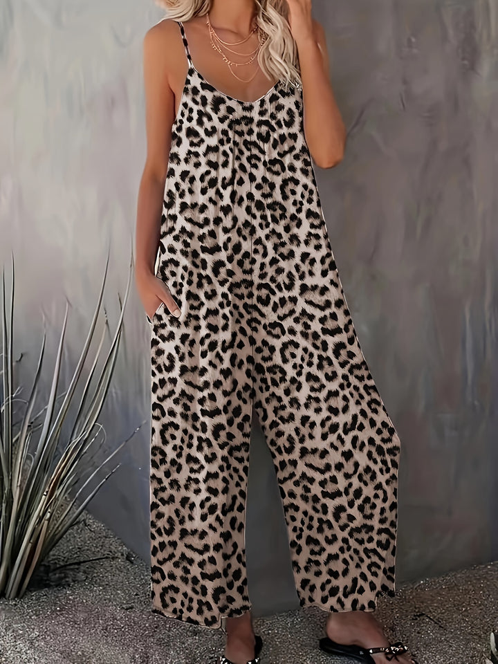 Leopard Print Cami Jumpsuit