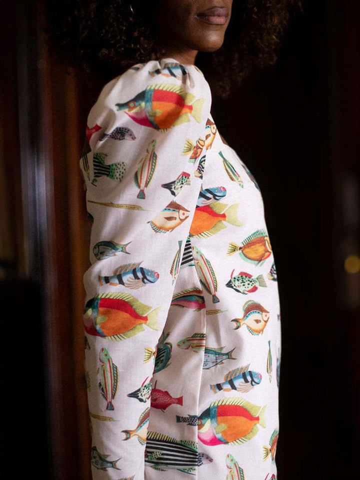 Mini Dress with Fish Print