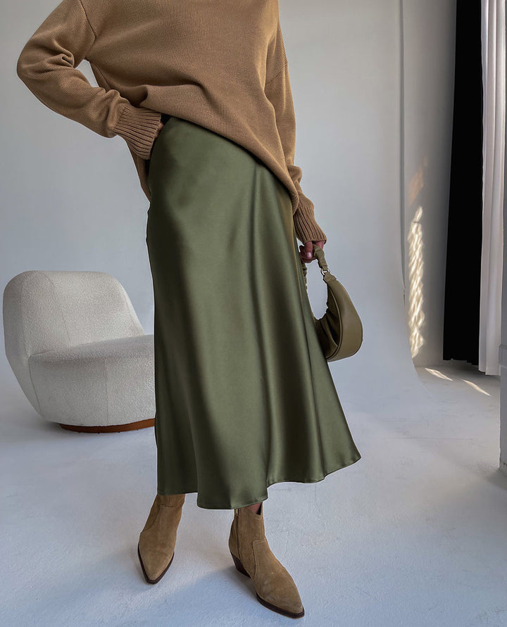 Satin Midi Skirt