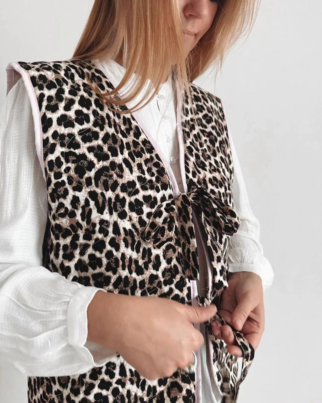 Leopard Print and Bow Gilet