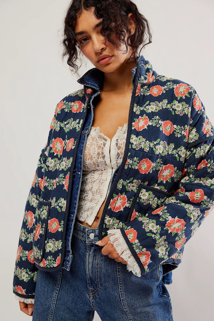 Cotton Floral Print Jacket
