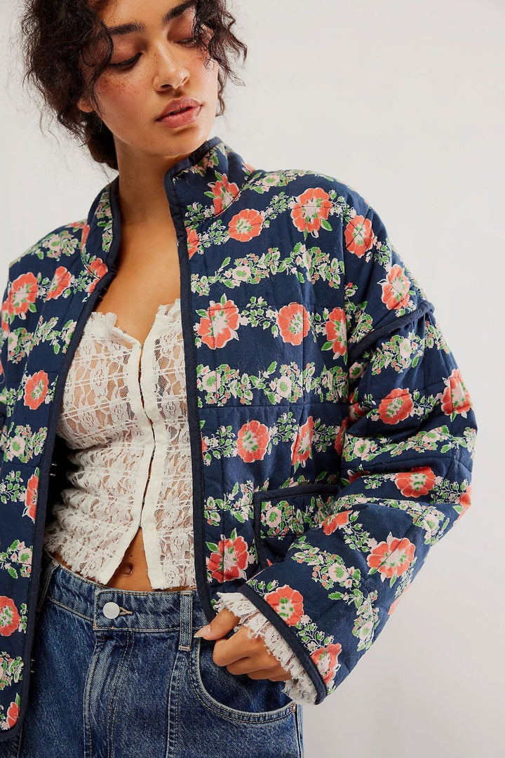 Cotton Floral Print Jacket
