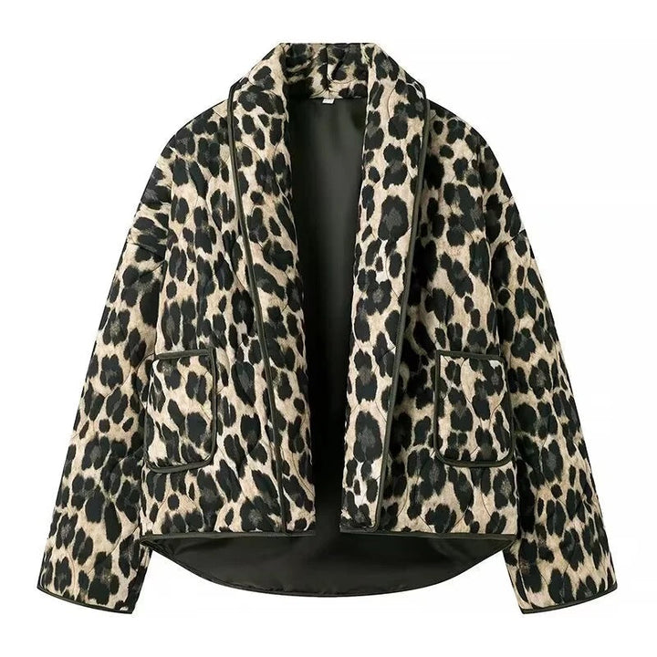 Padded Jacket with Leopard Print