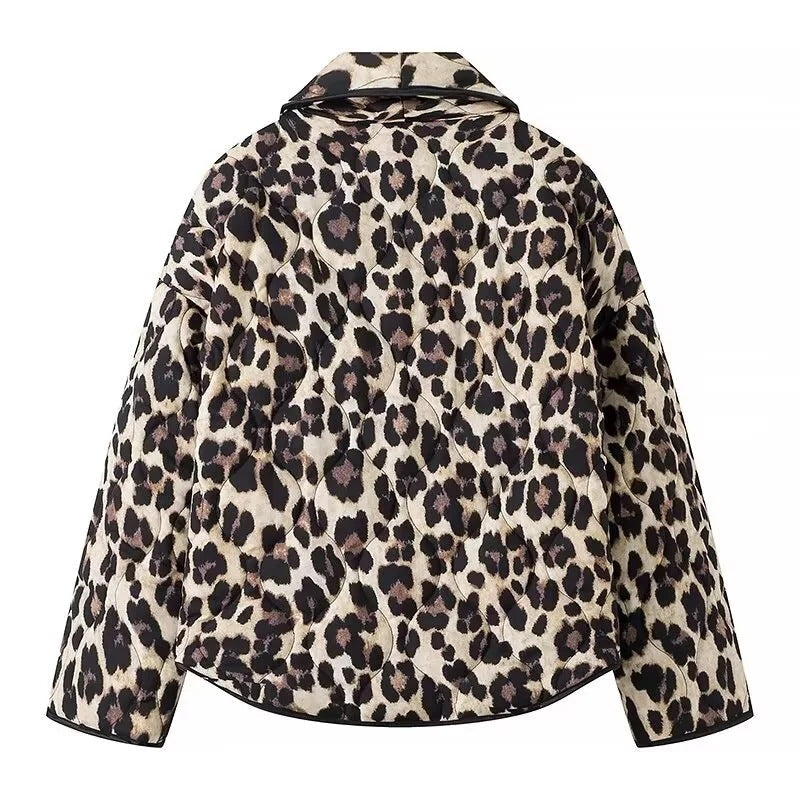 Padded Jacket with Leopard Print
