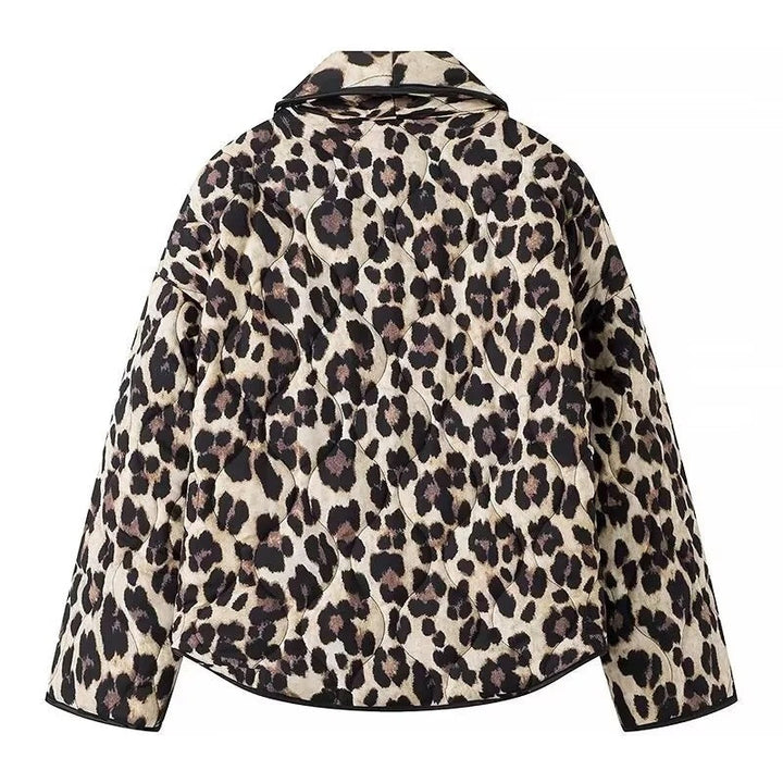 Padded Jacket with Leopard Print