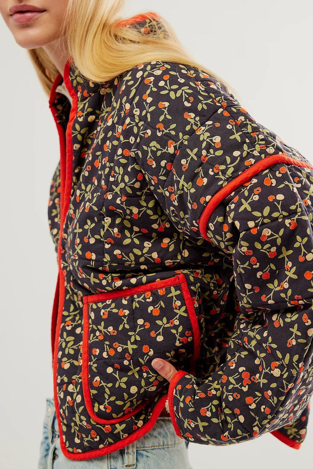 Cotton Floral Print Jacket