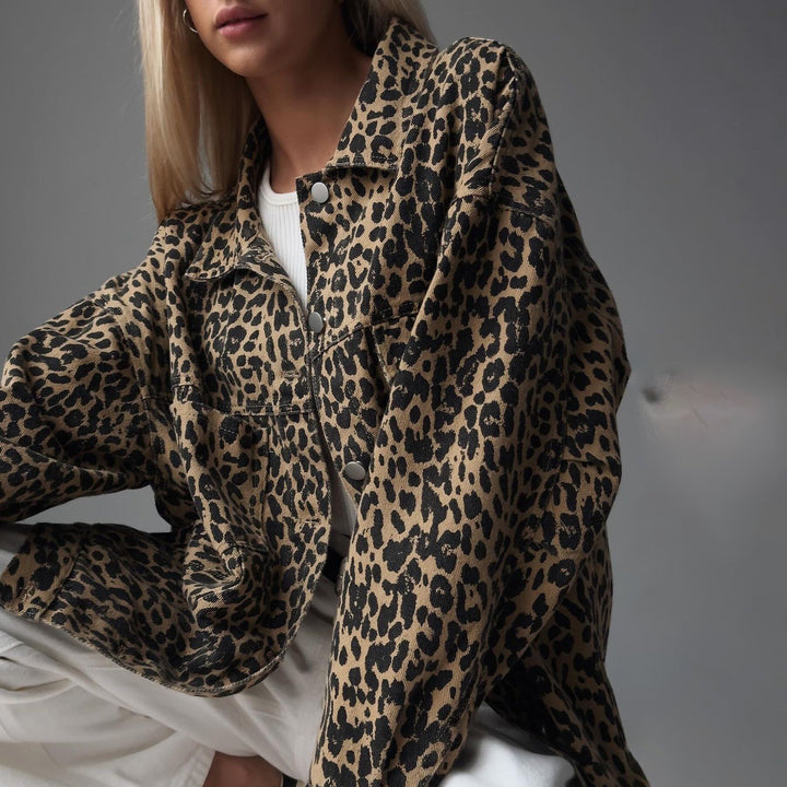 Leopard Print Denim Jacket