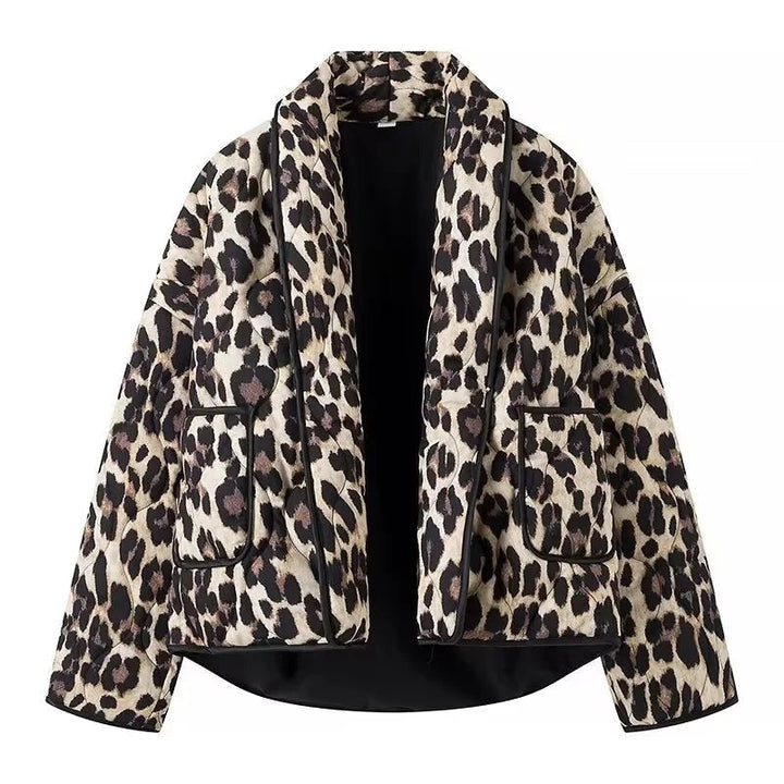 Padded Jacket with Leopard Print