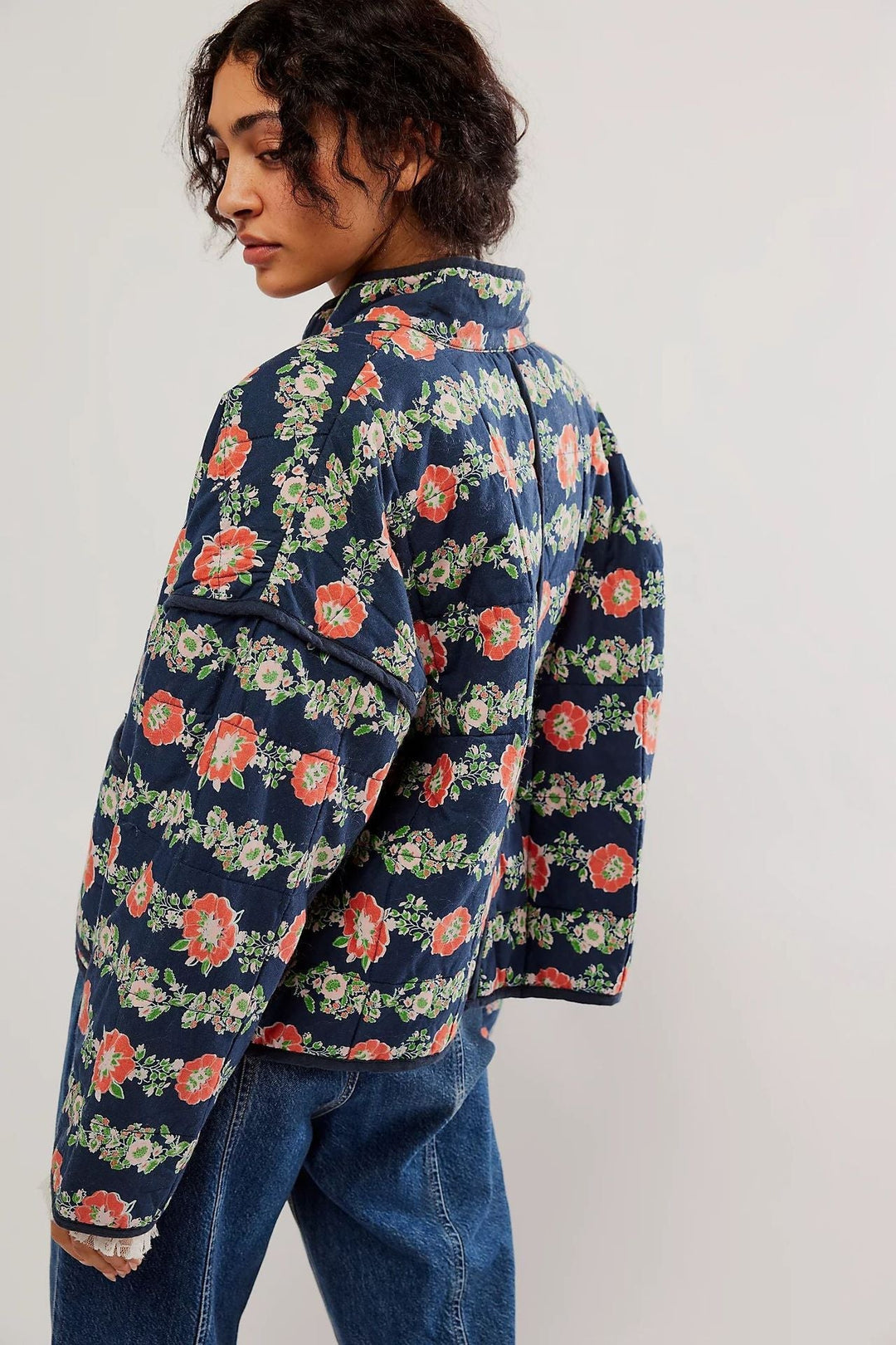 Cotton Floral Print Jacket