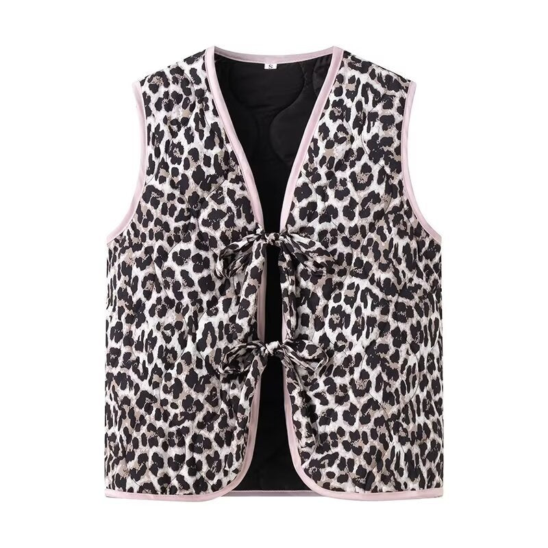 Leopard Print and Bow Gilet