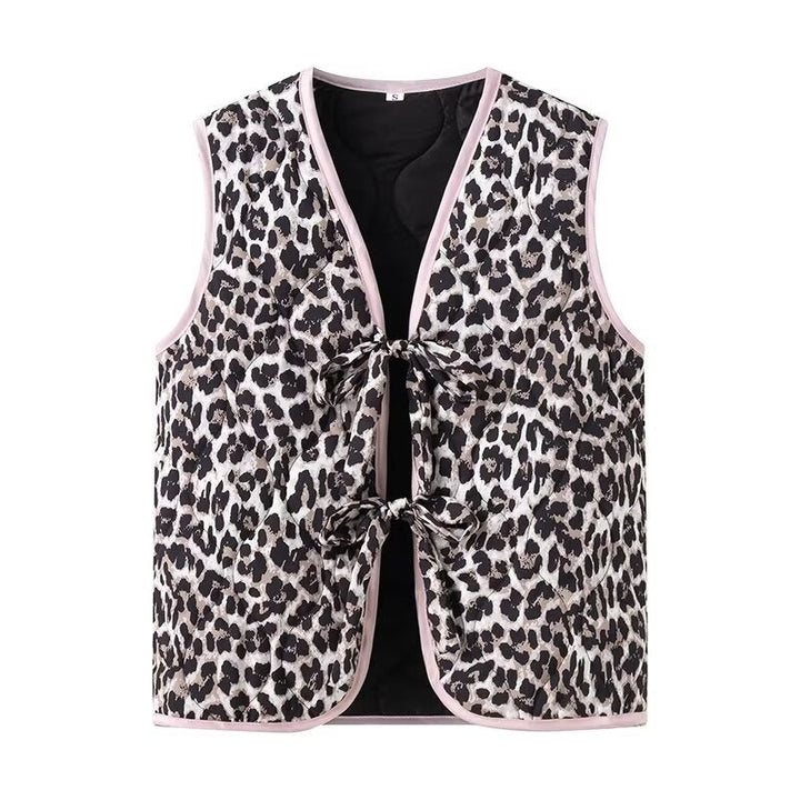 Leopard Print and Bow Gilet
